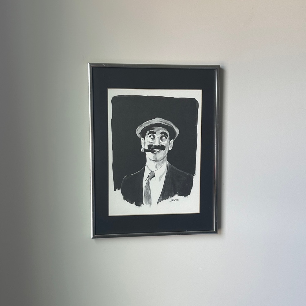 Black & White Art Print Wall Art Art Decor W/ Man & Cigar
